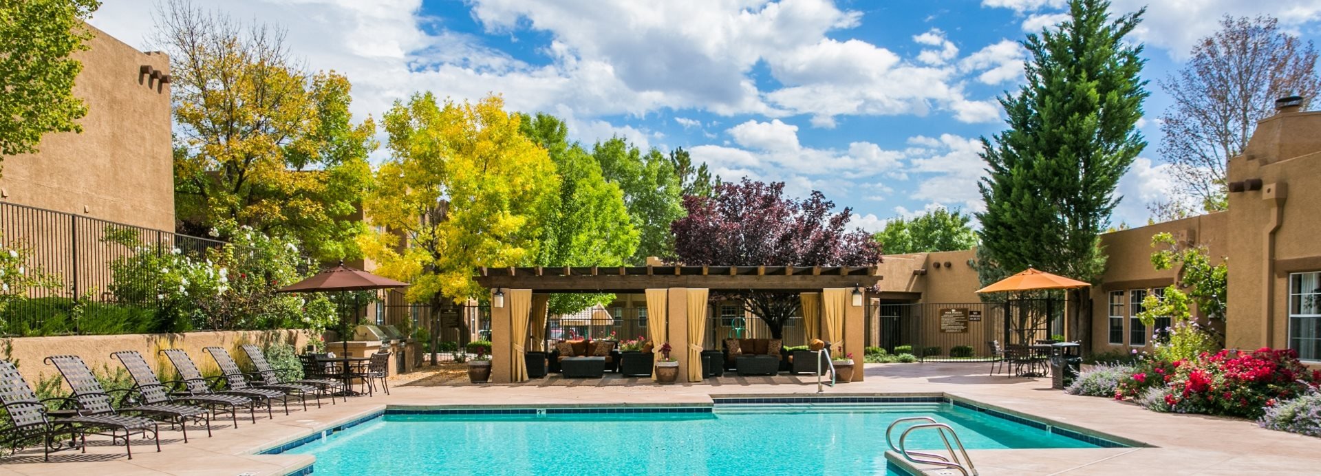 Pool with Sundeck and Lounge Seating in Santa Fe